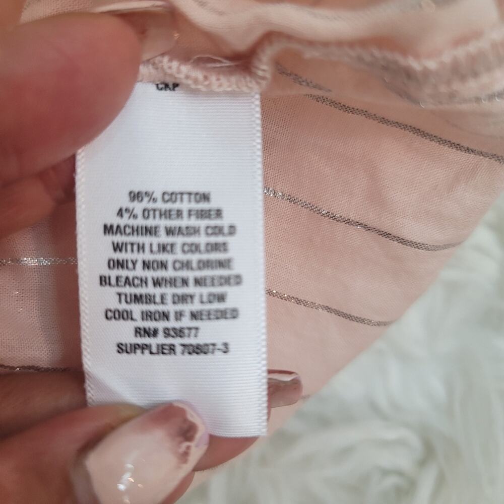 NWT PEYTON & PARKER Pink Silver Stripe English Country Garden Midi Dress Sz: S - Picture 10 of 16